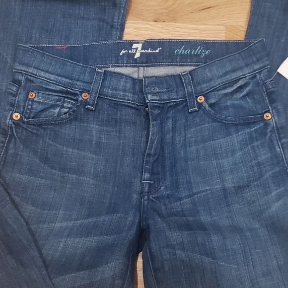7 For All Mankind Charlize Flair Jeans Denim 25 - Picture 3 of 6